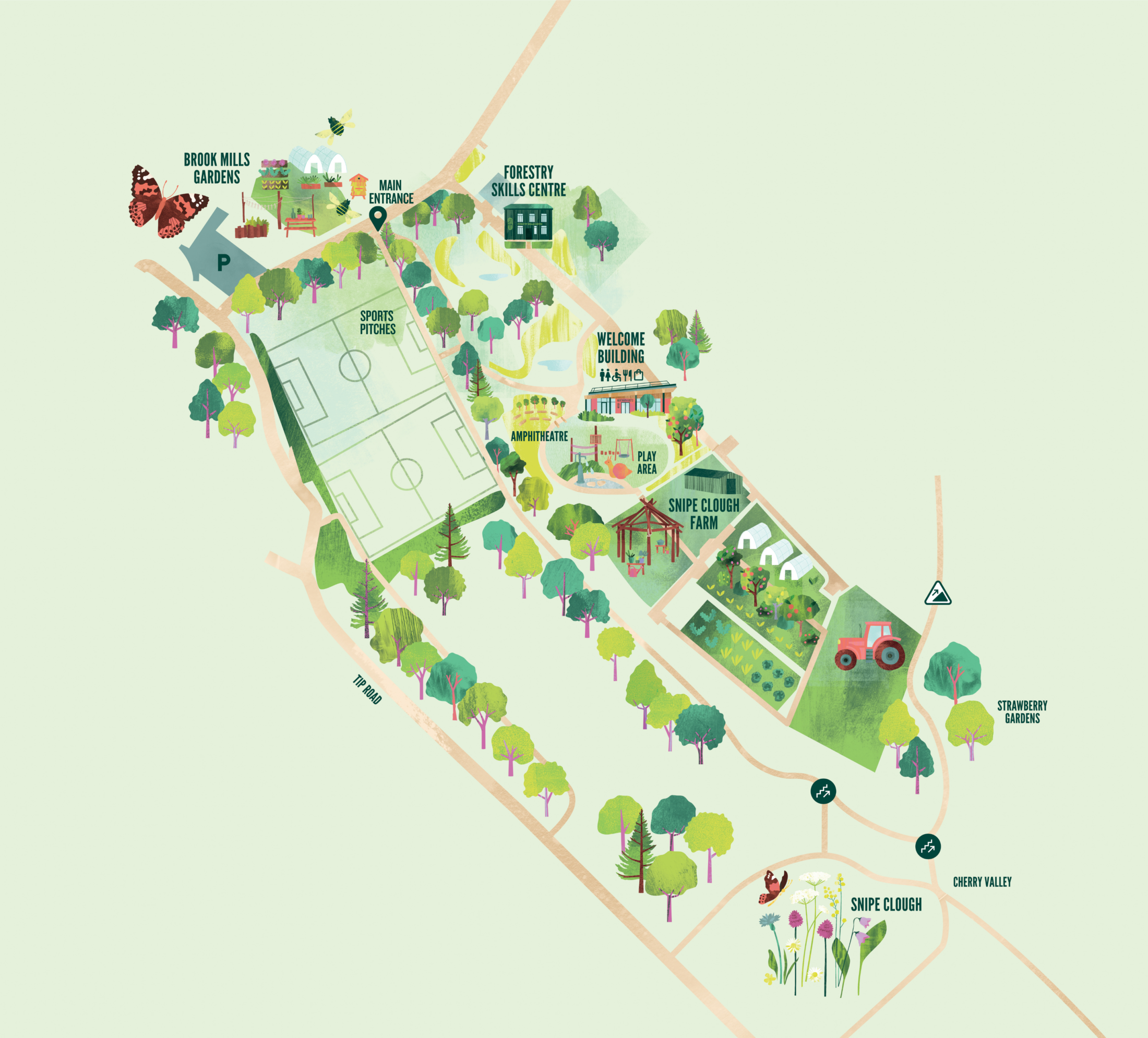 Map of the main Northern Roots site